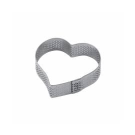 Fascia inox microforata a forma di cuore 7.6x7.1 cm h 2cm